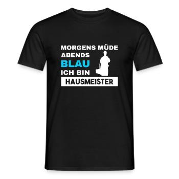 Morgens Müde Abends Blau Hausmeister - Männer T-Shirt - Schwarz - Vorne - AI Model Male 178 light (178cm)