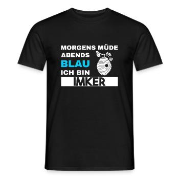 Morgens Müde Abends Blau Imker - Männer T-Shirt - Schwarz - Vorne - AI Model Male 178 light (178cm)