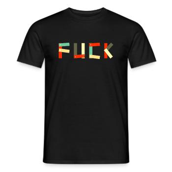 Text Fuck - Men's T-Shirt - black - Front - AI Model Male 178 light (178cm)