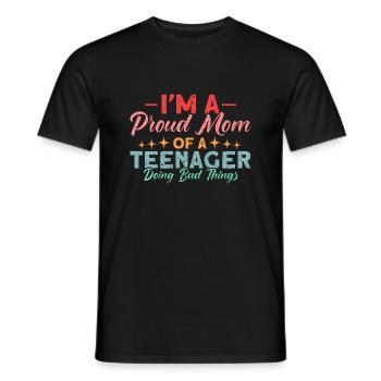 Mother of a teenager who does bad things - Men's T-Shirt - black - Front - AI Model Male 178 light (178cm)