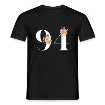 94th Anniversary Flowers (Gift of 94 years) - Men's T-Shirt - black - Front - AI Model Male 178 light (178cm)