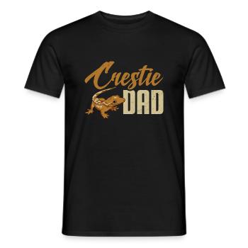 Lézard Gecko couronné Herpétologiste des reptiles - T-shirt homme - noir - Devant - AI Model Male 178 light (178cm)