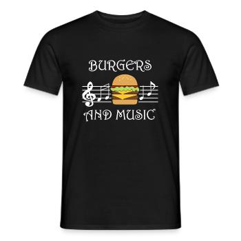 Chef amateur de hamburgers, musicien de musique - T-shirt homme - noir - Devant - AI Model Male 178 light (178cm)