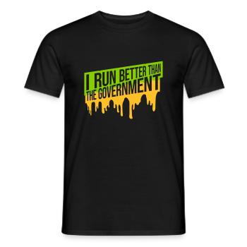 run better than government - Männer T-Shirt - Schwarz - Vorne - AI Model Male 178 light (178cm)
