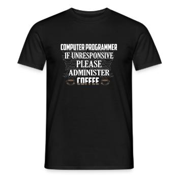 Computer Programmer Coding Software - Männer T-Shirt - Schwarz - Vorne - AI Model Male 178 light (178cm)