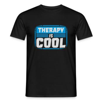 therapy is cool Zitat - Männer T-Shirt - Schwarz - Vorne - AI Model Male 178 light (178cm)