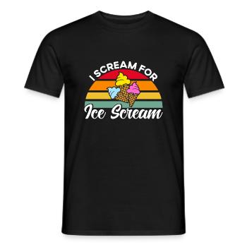 Je crie pour un cadeau de crème glacée - T-shirt homme - noir - Devant - AI Model Male 178 light (178cm)