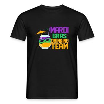 Mardi Gras Drinking Team Party BeadsParade - Men's T-Shirt - black - Front - AI Model Male 178 light (178cm)