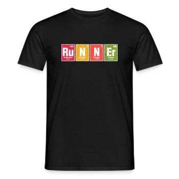 chemical elements runner Design for a witty joke - T-shirt homme - noir - Devant - AI Model Male 178 light (178cm)