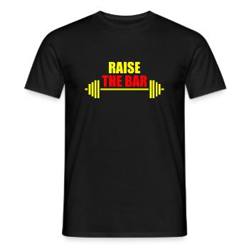 Haussez la barre jaune et rouge - T-shirt homme - noir - Devant - AI Model Male 178 light (178cm)