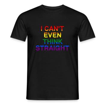 Je ne peux même pas penser chemise droite LGBTQ Gay Pride - T-shirt homme - noir - Devant - AI Model Male 178 light (178cm)