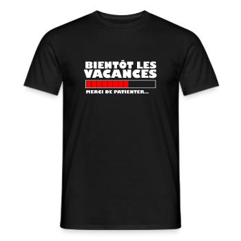 Bientôt les vacances - T-shirt homme - noir - Devant - AI Model Male 178 light (178cm)