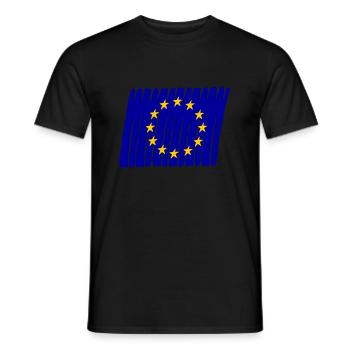 Drapeau de l’UE Drapeau Europe Union européenne peint peint - T-shirt homme - noir - Devant - AI Model Male 178 light (178cm)