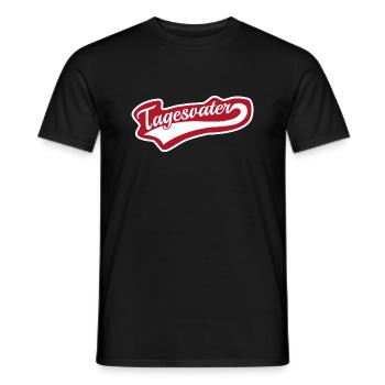 Tagesvater swoosh Schriftzug - Männer T-Shirt - Schwarz - Vorne - AI Model Male 178 light (178cm)