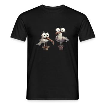 Möwe - Möwen - Seagull - Men's T-Shirt - black - Front - AI Model Male 178 light (178cm)