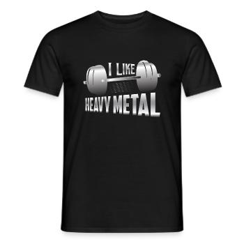 I Like Heavy Metal Workout Training Weight Lifting - Männer T-Shirt - Schwarz - Vorne - AI Model Male 178 light (178cm)