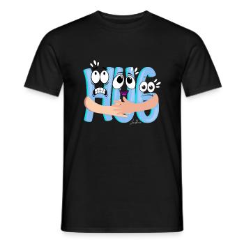 Blue Cartoon Cuddle - Humorous - Men's T-Shirt - black - Front - AI Model Male 178 light (178cm)