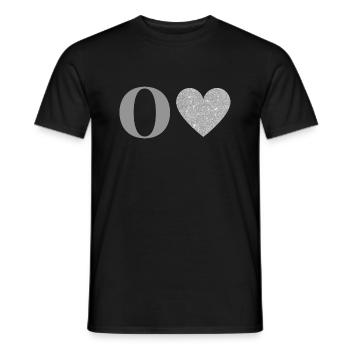 Buchstabe o silbernes Herz - Männer T-Shirt - Schwarz - Vorne - AI Model Male 178 light (178cm)