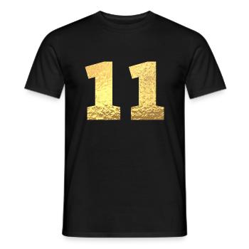 Nummer 11 Gold Glitter - 11. Jahrestag - Männer T-Shirt - Schwarz - Vorne - AI Model Male 178 light (178cm)
