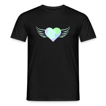 Pastellfarbenes Herz mit Flügeln - ApriNoeScor - Männer T-Shirt - Schwarz - Vorne - AI Model Male 178 light (178cm)