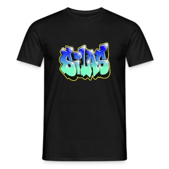 Graffiti SILAS BLUE GIFT BIRTHDAY BIRTH - Men's T-Shirt - black - Front - AI Model Male 178 light (178cm)