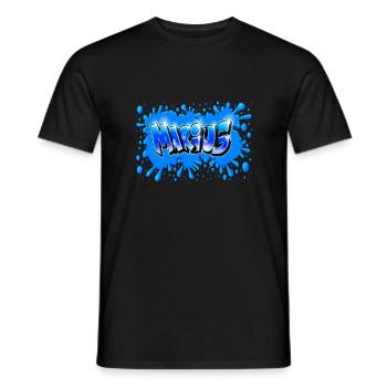 MARIUS GRAFFITI NAME PRINTABLE - T-shirt homme - noir - Devant - AI Model Male 178 light (178cm)
