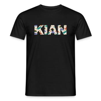 KIAN - Schöner Jungen Name mit Dinosaurier - Männer T-Shirt - Schwarz - Vorne - AI Model Male 178 light (178cm)