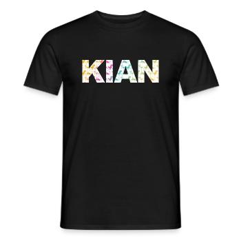 KIAN - Schöner Jungen Name mit Dinosaurier - Männer T-Shirt - Schwarz - Vorne - AI Model Male 178 light (178cm)