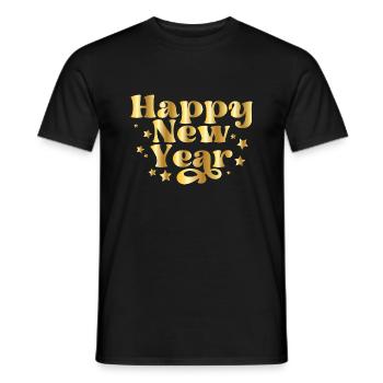 Happy New Year – New Year's Eve Design with Stars - Men's T-Shirt - black - Front - AI Model Male 178 light (178cm)