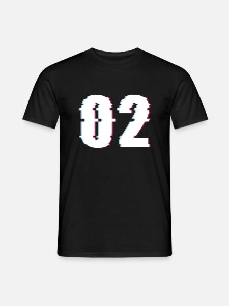 Two 2 Two 02 Number Effect Distorted Number - Men's T-Shirt - black
