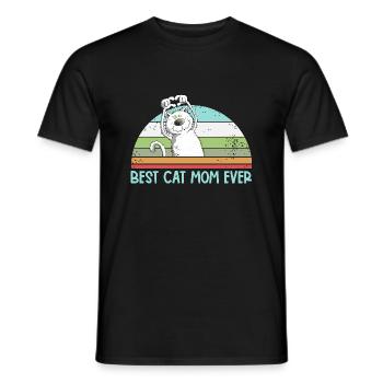 Meilleur chat maman chats maman vintage chat amant - T-shirt homme - noir - Devant - AI Model Male 178 light (178cm)