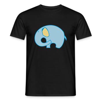 Logo chevalière Elephant - T-shirt homme - noir - Devant - AI Model Male 178 light (178cm)