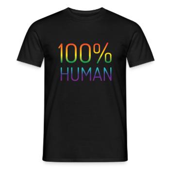 100% humain dans les couleurs de l'arc-en-ciel - T-shirt homme - noir - Devant - AI Model Male 178 light (178cm)