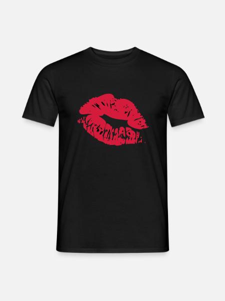 Lippen - Männer T-Shirt - Schwarz