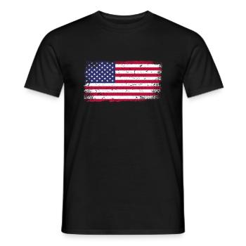 drapeau des Etats Unis - T-shirt homme - noir - Devant - AI Model Male 178 light (178cm)