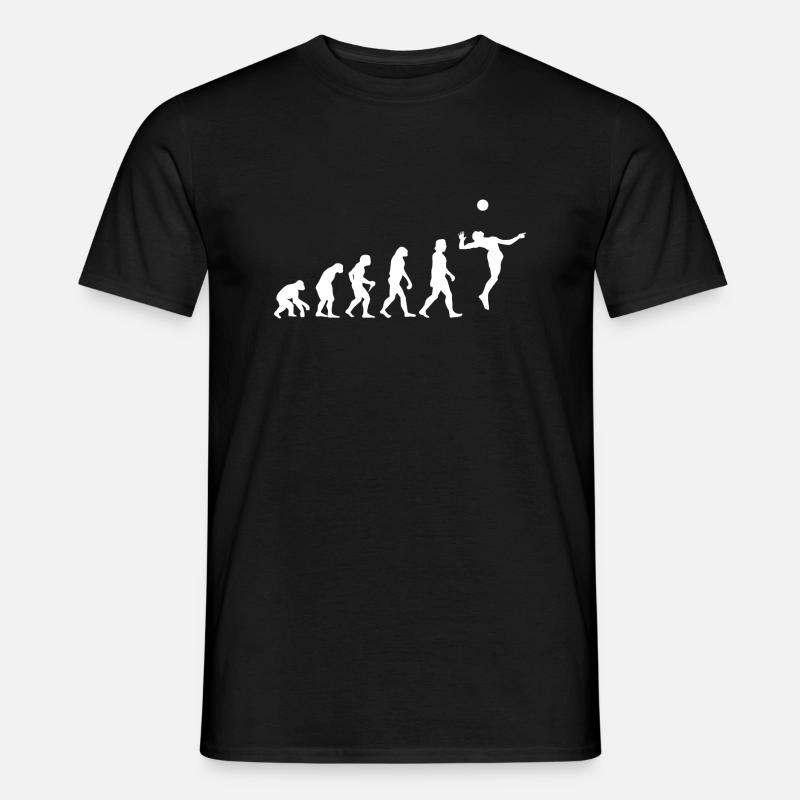 Evolution Volleyball Aufschlag Geschenkidee - Männer T-Shirt - Schwarz