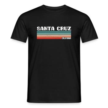 Santa Cruz Skate Surf Vintage Retro California - Men's T-Shirt - black - Front - AI Model Male 178 light (178cm)