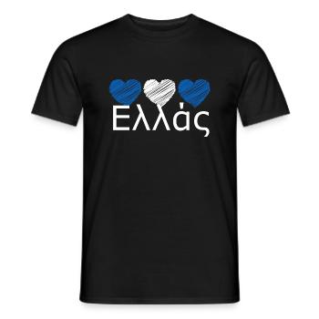 Fanartikel Griechenland Flagge Nationalmannschaft - Männer T-Shirt - Schwarz - Vorne - AI Model Male 178 light (178cm)