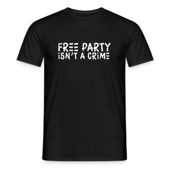 Free Party is not a crime - Men's T-Shirt - black - Front - AI Model Male 178 light (178cm)