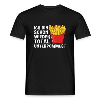 Ich bin schon wieder total unterpommest - Pommes F - Männer T-Shirt - Schwarz - Vorne - AI Model Male 178 light (178cm)