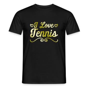 I love tennis - Men's T-Shirt - black - Front - AI Model Male 178 light (178cm)
