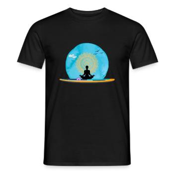 Yoga Girl SUP in the ocean - Männer T-Shirt - Schwarz - Vorne - AI Model Male 178 light (178cm)