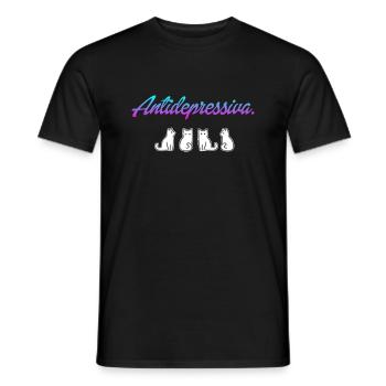 Cat love. - Men's T-Shirt - black - Front - AI Model Male 178 light (178cm)
