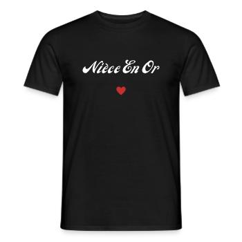 nièce en or - T-shirt homme - noir - Devant - AI Model Male 178 light (178cm)