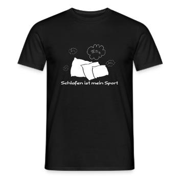 Schlafen ist mein Sport - Männer T-Shirt - Schwarz - Vorne - AI Model Male 178 light (178cm)