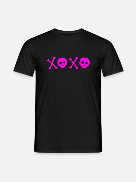 XOXO pink skulls - Men's T-Shirt - black