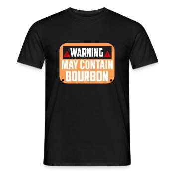 Warning May Contain Bourbon Whiskey Drinking - Männer T-Shirt - Schwarz - Vorne - AI Model Male 178 light (178cm)