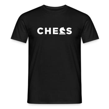 Pièces d’échecs - T-shirt homme - noir - Devant - AI Model Male 178 light (178cm)