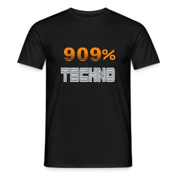 909 Techno Letter - Männer T-Shirt - Schwarz - Vorne - AI Model Male 178 light (178cm)