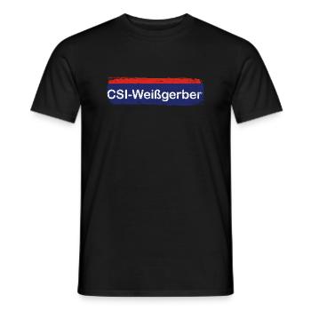 Weißgerber Polizei Forensiker - Männer T-Shirt - Schwarz - Vorne - AI Model Male 178 light (178cm)